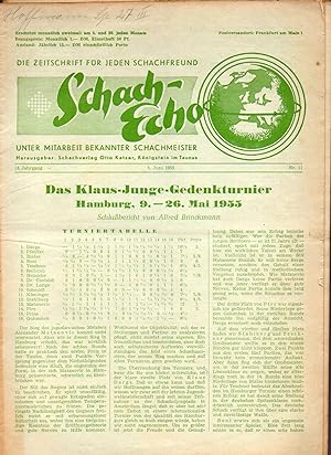 Schach-Echo 13.Jahrgang 1955, Hefte Nr.11,15,20,22 (4 Hefte)