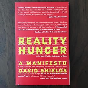 Imagen del vendedor de Reality Hunger: A Manifesto a la venta por bottom books