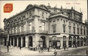 Ansichtskarte / Postkarte Reims Marne, Le Théatre, Blick auf das Theater, Bocouillon de Tailleur,...