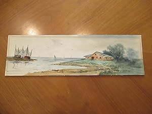 Watercolor Of A Coastal Scene By A. S. Ticknor