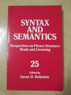 Seller image for SYNTAX AND SEMANTICS. Perspectives on Phrase Structure: Heads and Licensing. for sale by LIBRERIA AZACAN