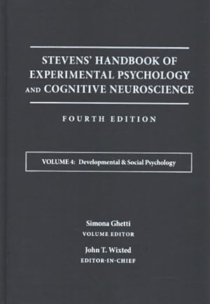 Imagen del vendedor de Stevens' Handbook of Experimental Psychology and Cognitive Neuroscience : Developmental & Social Psychology a la venta por GreatBookPrices