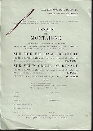 Essais de Michel Eyquem, Seigneur de Montaigne (5 volumes sous emboîtage)