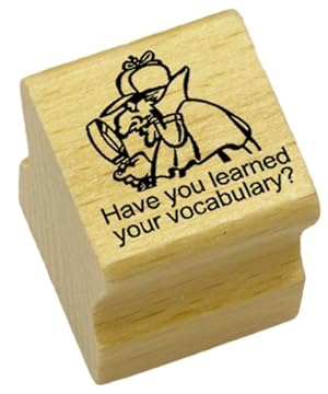 Elbi Lehrerstempel: Englischstempel: Have you learned your vokabulary? aus Holz - K40/5
