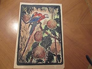 Seller image for A Truant [ Original Colored Linocut Of A Parrot In A Forest] for sale by Arroyo Seco Books, Pasadena, Member IOBA