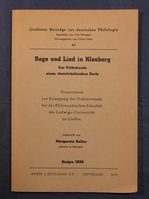 Imagen del vendedor de Sage und Lied in Kleeberg. Zur Volkskunde eines rheinfrnkischen Dorfs. a la venta por Das Konversations-Lexikon