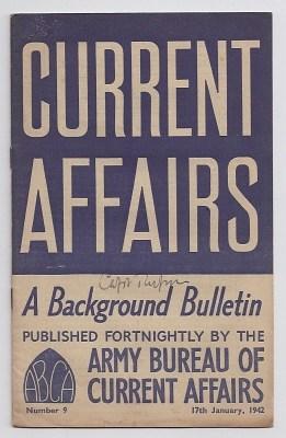 Seller image for CURRENT AFFAIRS : issue 9 : January 17th, 1942 : A Background Bulletin for sale by A Book for all Reasons, PBFA & ibooknet