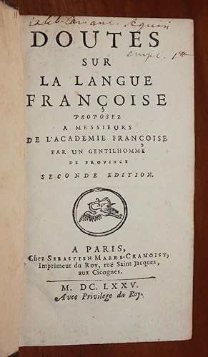 DOUTES SUR LA LANGUE FRANÇAISE