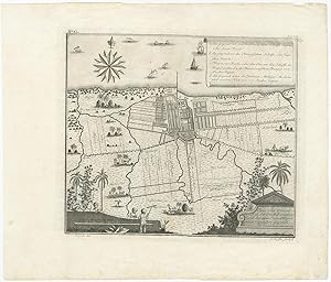 Antique Plan of Batavia II by J.W. Heijdt (c.1740)