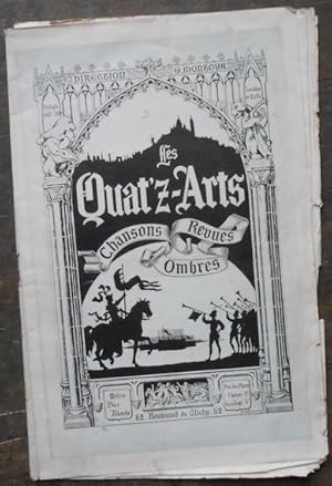 Programme du Cabaret des Quat z-Arts   Chansons Revues Ombres