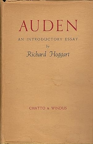 Seller image for Auden : an Introductory Essay for sale by Schrmann und Kiewning GbR