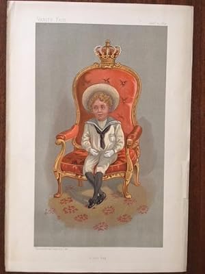 Leon Ferdinand Marie Jacques Isidore Pascal Antoine: "A Born King" Litho with Text Page