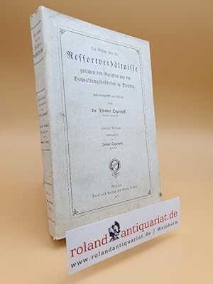 Immagine del venditore per Die Gesetze �ber die Ressortverh�ltnisse zwischen den Gerichten und den Verwaltungsbeh�rden in Preu�en. venduto da Roland Antiquariat UG haftungsbeschr�nkt
