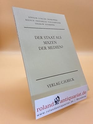 Bild des Verkufers fr Der Staat als Mzen der Medien? Mglichkeiten und Grenzen staatlicher Hilfsmanahmen fr die Medien. zum Verkauf von Roland Antiquariat UG haftungsbeschrnkt