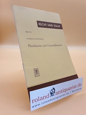 Bild des Verkufers fr Pluralismus und Generalklauseln - betrachtet auf dem Hintergrund gesellschaftlichen Wandels. zum Verkauf von Roland Antiquariat UG haftungsbeschrnkt