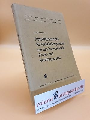 Image du vendeur pour Auswirkungen des Nichtehelichengesetzes auf das Internationale Privat- und Verfahrensrecht. mis en vente par Roland Antiquariat UG haftungsbeschrnkt