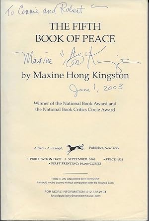 Seller image for he Fifth Book of Peace - Signed Uncorrected Proof ARC for sale by Bittersweet Books