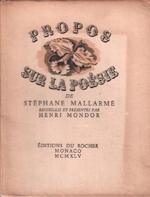 Image du vendeur pour Propos sur la posie recueillis et prsents par henri Mondor/ EO numrote mis en vente par librairie philippe arnaiz