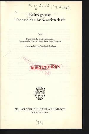 Immagine del venditore per Beitrge zur Theorie der Auenwirtschaft. venduto da Antiquariat Bookfarm