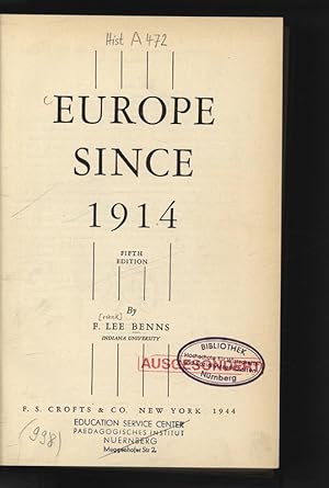 Bild des Verkufers fr Europe since 1914. zum Verkauf von Antiquariat Bookfarm