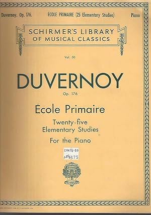 Immagine del venditore per Duvernoy Vol 50 Ecole Primaire (25 Elementary Studies), Op. 176: Piano Solo venduto da Vada's Book Store