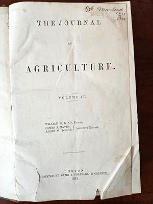 Imagen del vendedor de THE JOURNAL OF AGRICULTURE. VOLUME II & III a la venta por R. Hart Books