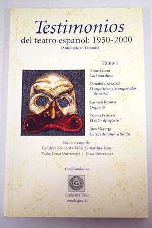 Seller image for Testimonios del teatro espaol for sale by Alcan Libros