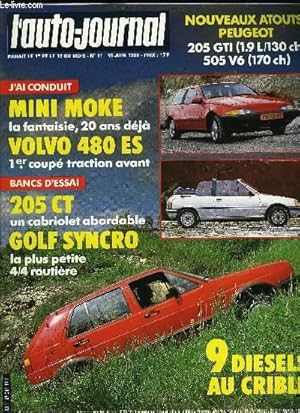 Seller image for L'AUTO JOURNAL N 11 - Essais : Peugeot 205 CT, Volkswagen Golf Syncro, J'ai conduit : La Toyota MR 2, La Mini-Moke, La Volvo 480 ES, Comparatif : 9 diesels : Fiat, Lancia, Renault et les autres a l'assaut de l'essence, Interview : Jean Boillot for sale by Le-Livre