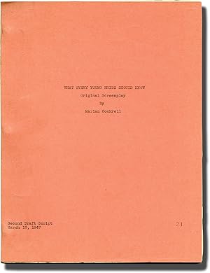 Imagen del vendedor de What Every Young Bride Should Know (Original screenplay for an unproduced film) a la venta por Royal Books, Inc., ABAA