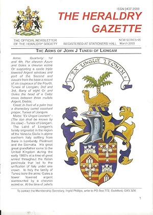 The Heraldry Gazette. The Official Newsletter of the Heraldry Society. New Series 95. March 2005