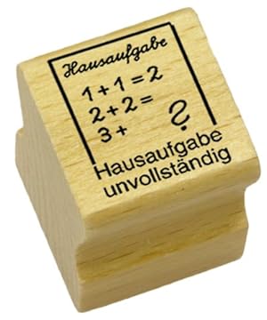 Elbi Lehrerstempel: Hausaufgabe unvollständig aus Holz - K9/3