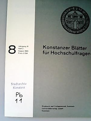 Konstanzer Blätter für Hochschulfragen. 8. Jahrgang III. Heft 3. August 1965.