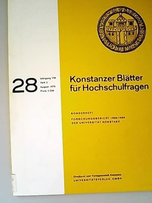 Konstanzer Blätter für Hochschulfragen. 28. Jahrgang VIII. Heft 3. August 1970.
