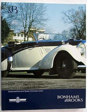 Bild des Verkufers fr Sales of Important Collectors Motor Cars, Bugatti Spares and Fine Automobilia, 6 July 2001 Bonhams & Brooks at Goodwood Festival of Speed. Motor Car Auction Catalogue zum Verkauf von Tony Hutchinson