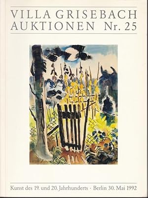 Seller image for 25. Kunstauktion. Ausgewhlte Kunstwerke; Versteigerung: 30. Mai 1992 for sale by Graphem. Kunst- und Buchantiquariat