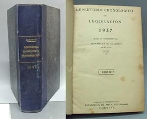 Imagen del vendedor de REPERTORIO CRONOLOGICO DE LEGISLACION 1937. a la venta por Librera Raimundo