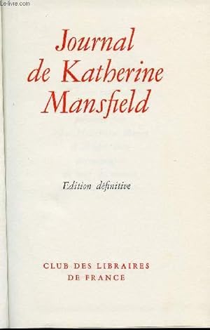 Immagine del venditore per JOURNAL DE KATHERINE MANSFIELD venduto da Le-Livre