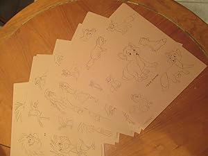 Seller image for Suite Of Fourteen Sheets With Character Sketches For Walt Disney Film "The Fox And The Hound" for sale by Arroyo Seco Books, Pasadena, Member IOBA