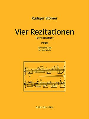 Seller image for Vier Rezitationen f�r Violine solo (1993) for sale by Verlag Christoph Dohr