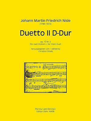 Bild des Verkufers fr Duetto II fr zwei Violinen D-Dur op. 13/2 (aus "Trois Duos pour deux violons") zum Verkauf von Verlag Christoph Dohr