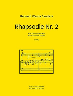 Bild des Verkufers fr Rhapsodie Nr. 2 fr Viola und Orgel (1999) zum Verkauf von Verlag Christoph Dohr