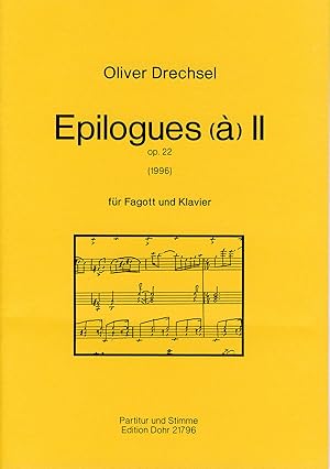 Bild des Verkufers fr Epilogues () II fr Fagott und Klavier op. 22 (1996) zum Verkauf von Verlag Christoph Dohr