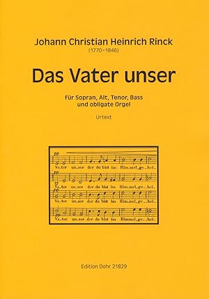 Bild des Verkufers fr Das Vater unser fr Sopran, Alt, Tenor, Bass und obligate Orgel Es-Dur op. 59 zum Verkauf von Verlag Christoph Dohr