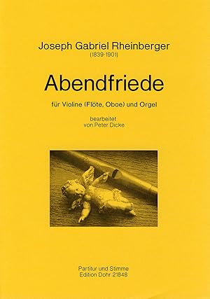 Bild des Verkufers fr Abendfriede op. 156, Nr. 10 (fr Violine und Orgel) zum Verkauf von Verlag Christoph Dohr