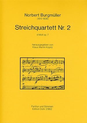 Bild des Verkufers fr Streichquartett Nr. 2 d-Moll op. 7 (1825/26) zum Verkauf von Verlag Christoph Dohr