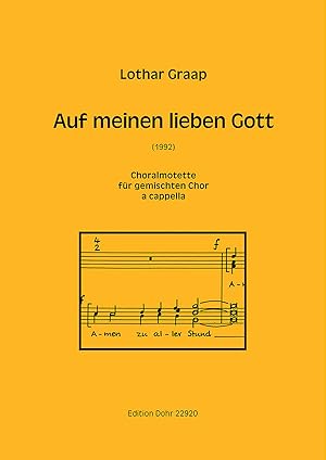 Seller image for Auf meinen lieben Gott (1992) -Choralmotette fr gemischten Chor a cappella- for sale by Verlag Christoph Dohr