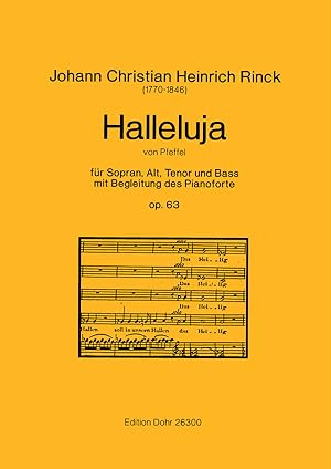 Bild des Verkufers fr Halleluja von Pfeffel op. 63 -fr Sopran, Alt, Tenor und Bass mit Begleitung des Pianoforte- zum Verkauf von Verlag Christoph Dohr