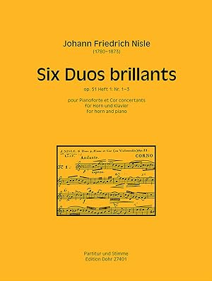 Bild des Verkufers fr Six Duos brillants pour Pianoforte et Cor concertants op. 51 (Heft 1: Nr. 1-3) zum Verkauf von Verlag Christoph Dohr