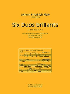 Bild des Verkufers fr Six Duos brillants pour Pianoforte et Cor concertants op. 51 (Heft 2: Nr. 4-6) zum Verkauf von Verlag Christoph Dohr