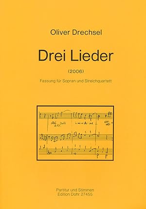 Bild des Verkufers fr Drei Lieder auf Texte von Dana Spillker op. 32a (Fassung fr Sopran und Streichquartett) zum Verkauf von Verlag Christoph Dohr